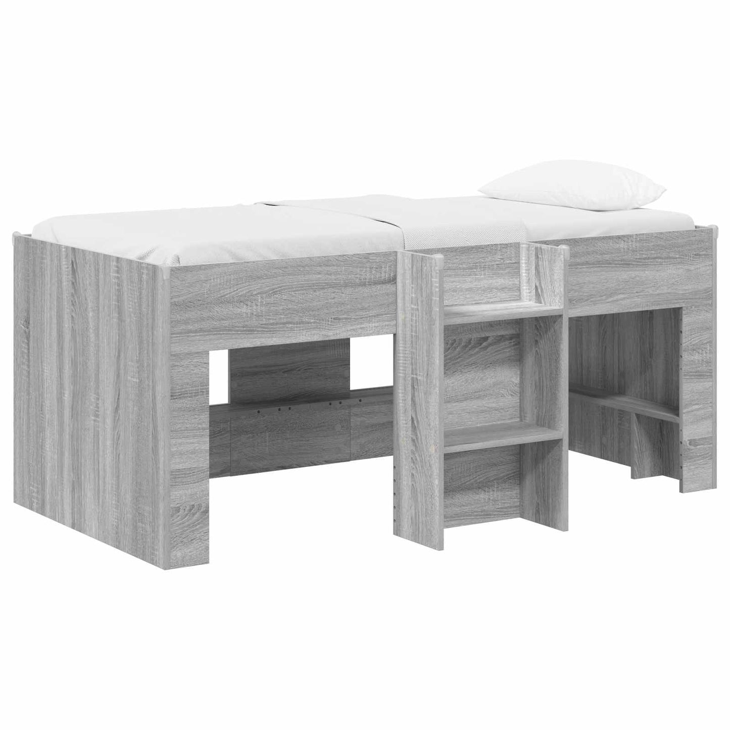 Kids'High Bed Frame 2 pcs Grey Sonoma 163 x 101.1 x 68.5 cm