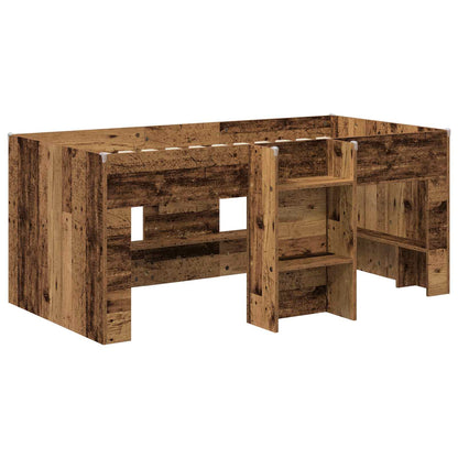 Kids'High Bed Frame 2 pcs Old Wood 163 x 101.1 x 68.5 cm
