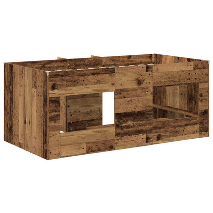 Kids'High Bed Frame 2 pcs Old Wood 163 x 101.1 x 68.5 cm