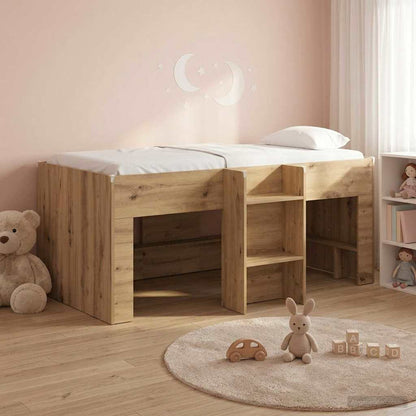 Kids'High Bed Frame Artisan Oak 80 x 160 cm Engineered Wood