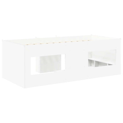 Kids'High Bed Frame 2 pcs White 90 x 190 cm Engineered Wood