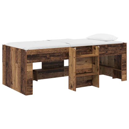 Kids'High Bed Frame 2 pcs Old wood 90 x 190 cm Engineered Wood