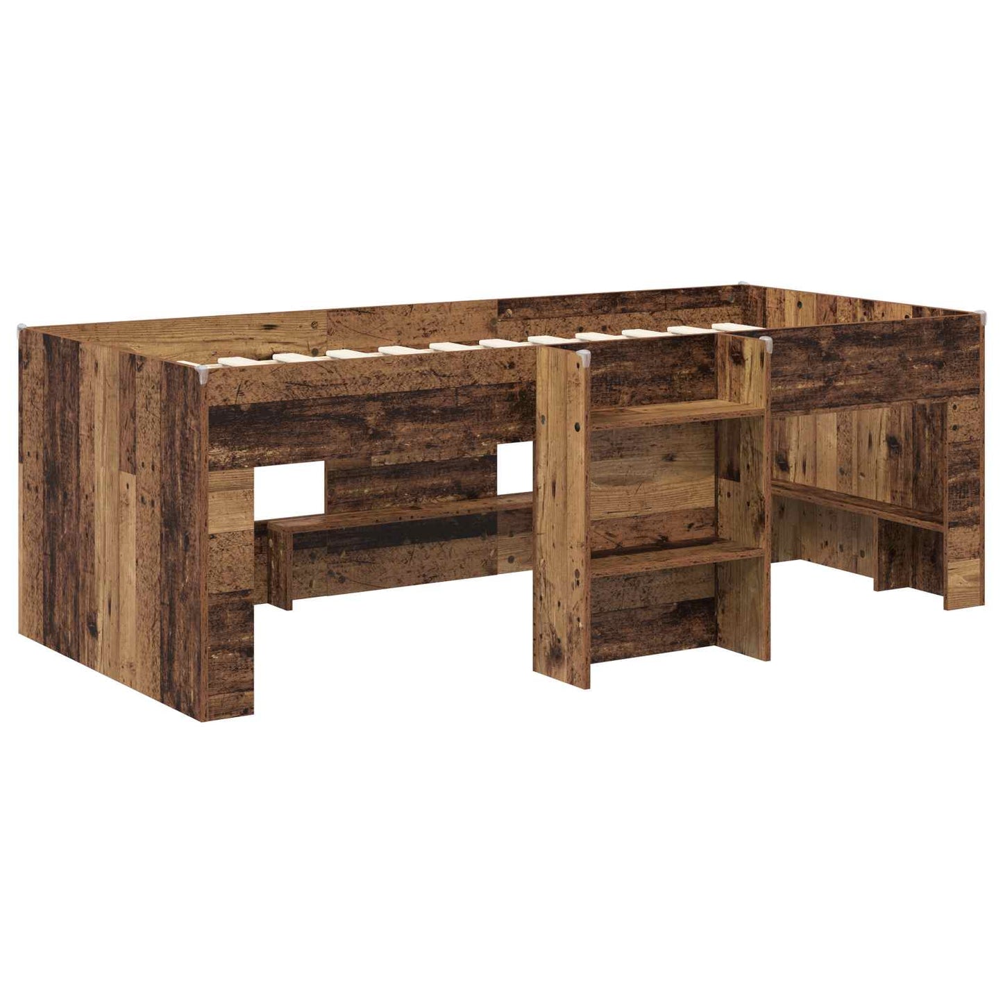 Kids'High Bed Frame 2 pcs Old wood 90 x 190 cm Engineered Wood