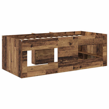 Kids'High Bed Frame 2 pcs Old wood 90 x 190 cm Engineered Wood
