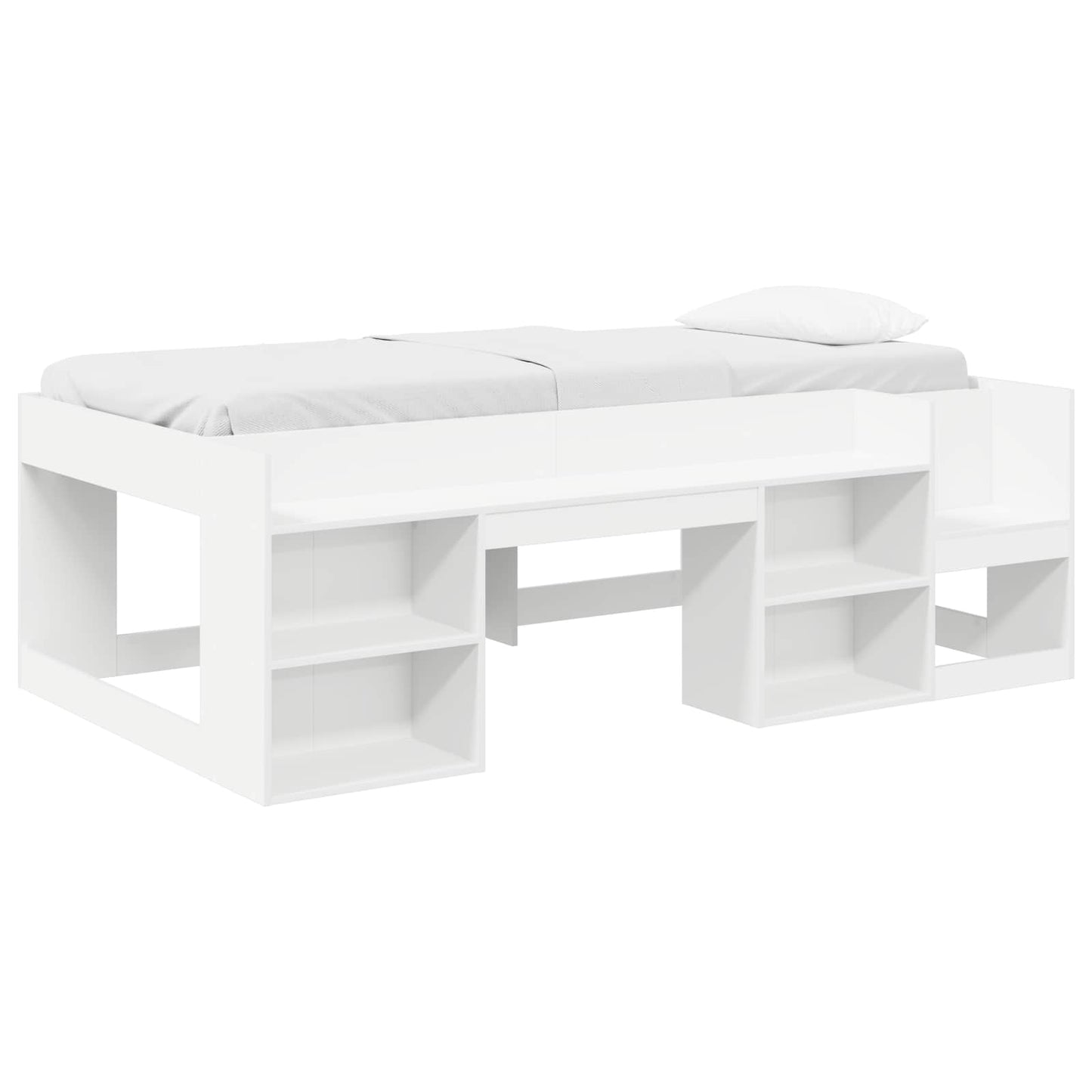 Kids'Bed Frame with Storage White 80 x 200 cm Engineered Wood