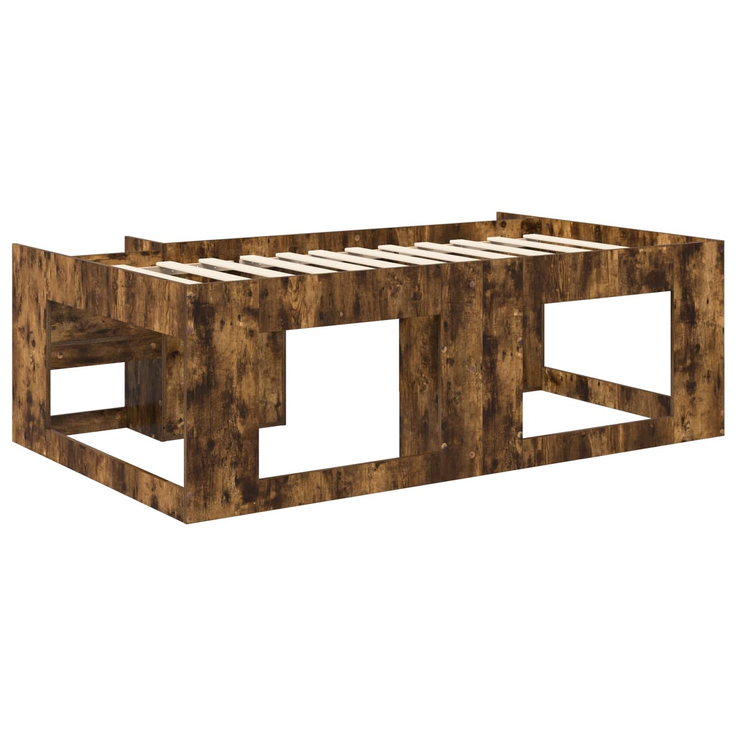 Kids'Bed Frame with Storage Smoked Oak 80 x 200 cm