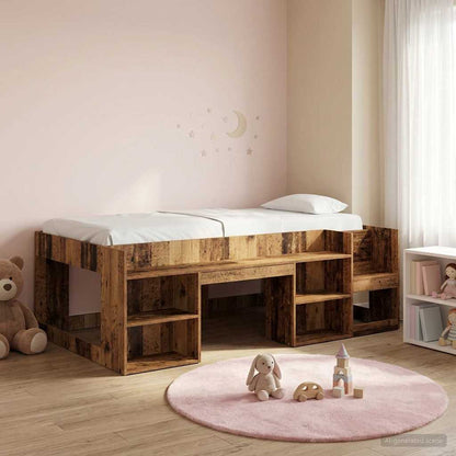 Kids'Bed Frame with Storage Old Wood 80 x 200 cm