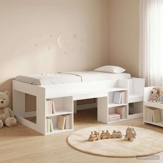 Kids'Bed Frame with Storage White 90 x 200 cm Engineered Wood