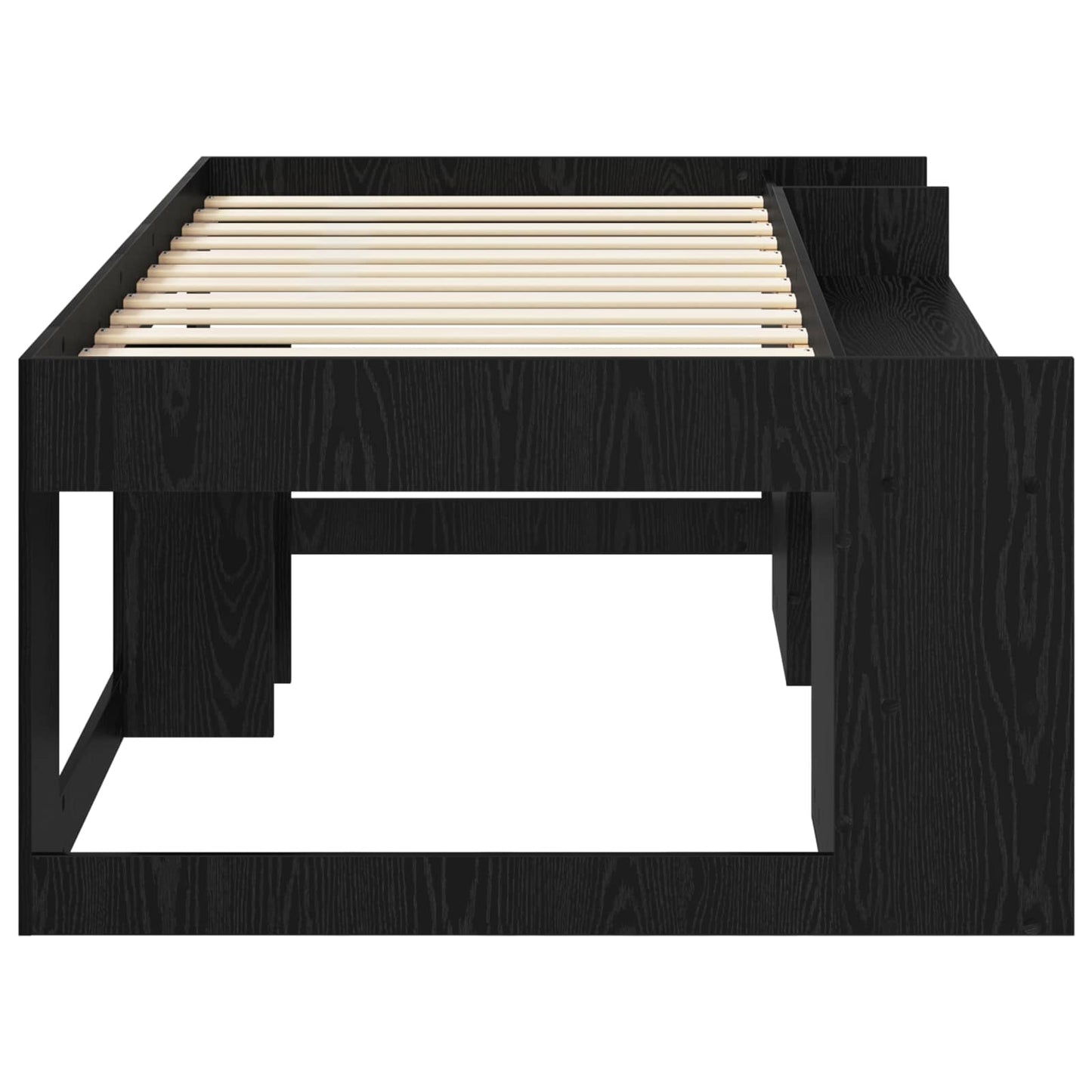 Kids'Bed Frame with Storage Black Oak 90 x 200 cm