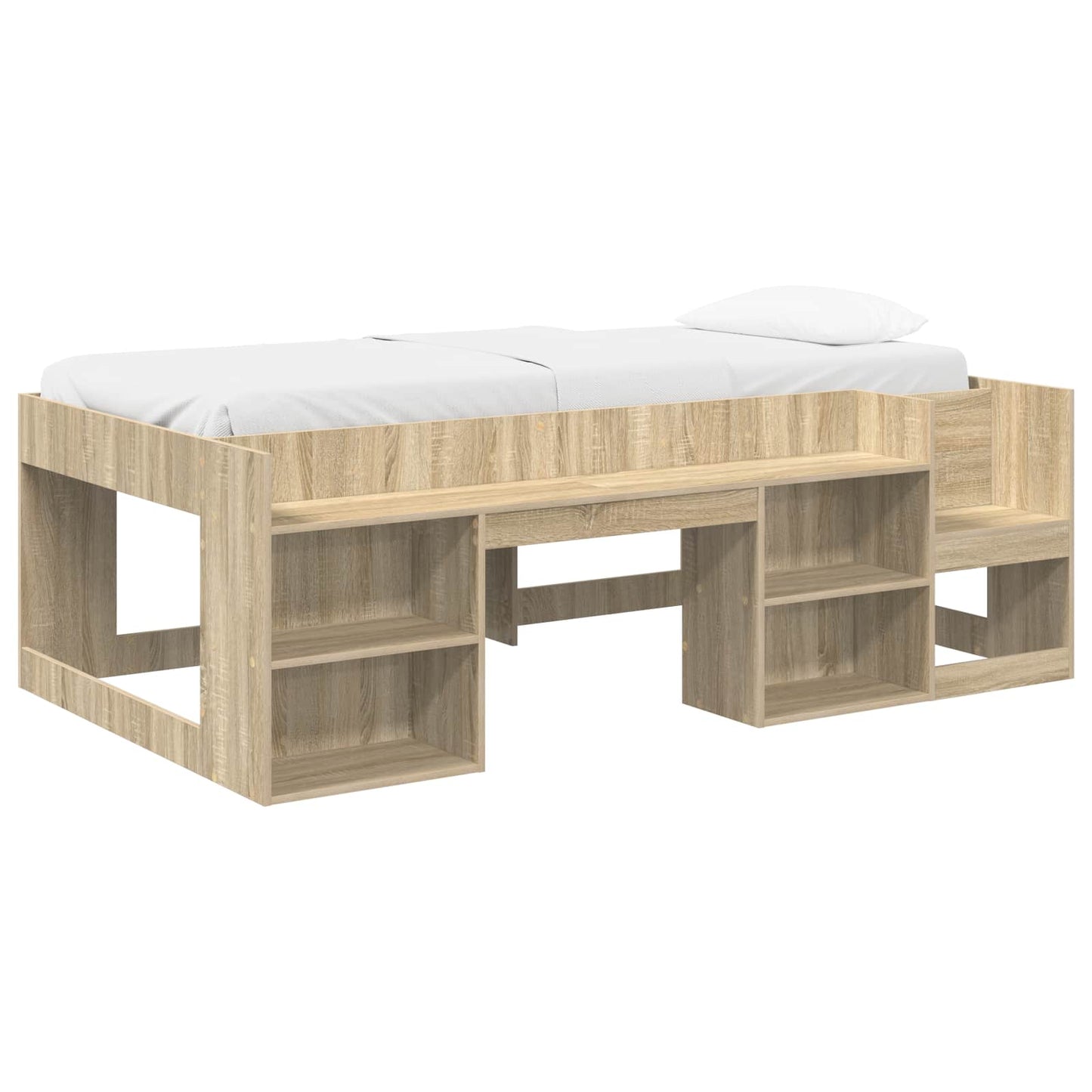 Kids'Bed Frame with Storage Sonoma Oak 90 x 200 cm