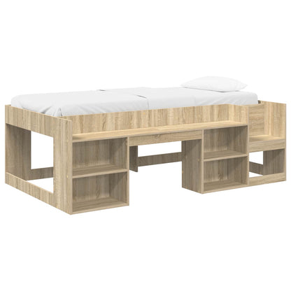 Kids'Bed Frame with Storage Sonoma Oak 90 x 200 cm
