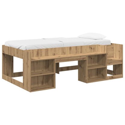 Kids'Bed Frame with Storage Artisan Oak 90 x 200 cm