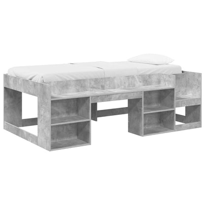 Kids'Bed Frame with Storage Concrete Grey 98.5 x 200 cm
