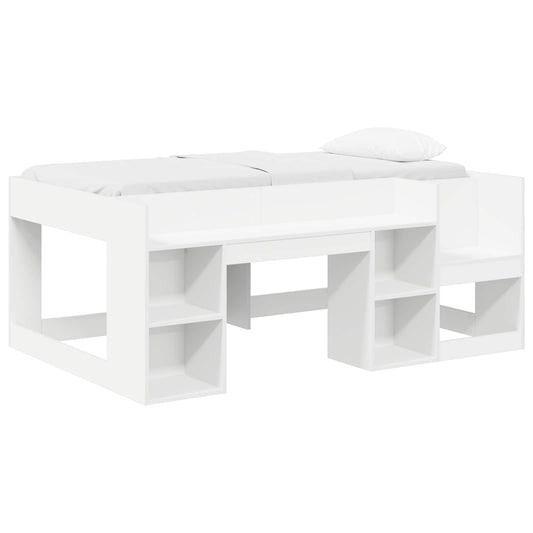 Kids'Bed Frame with Storage White 80 x 160 cm Engineered Wood