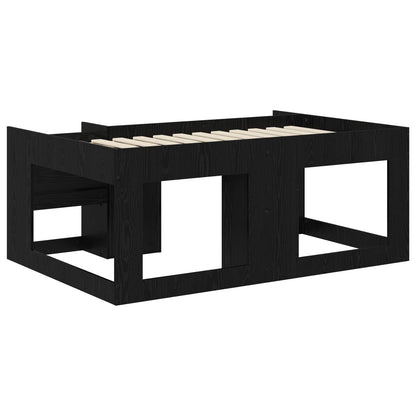 Kids'Bed Frame with Storage Black Oak 80 x 160 cm