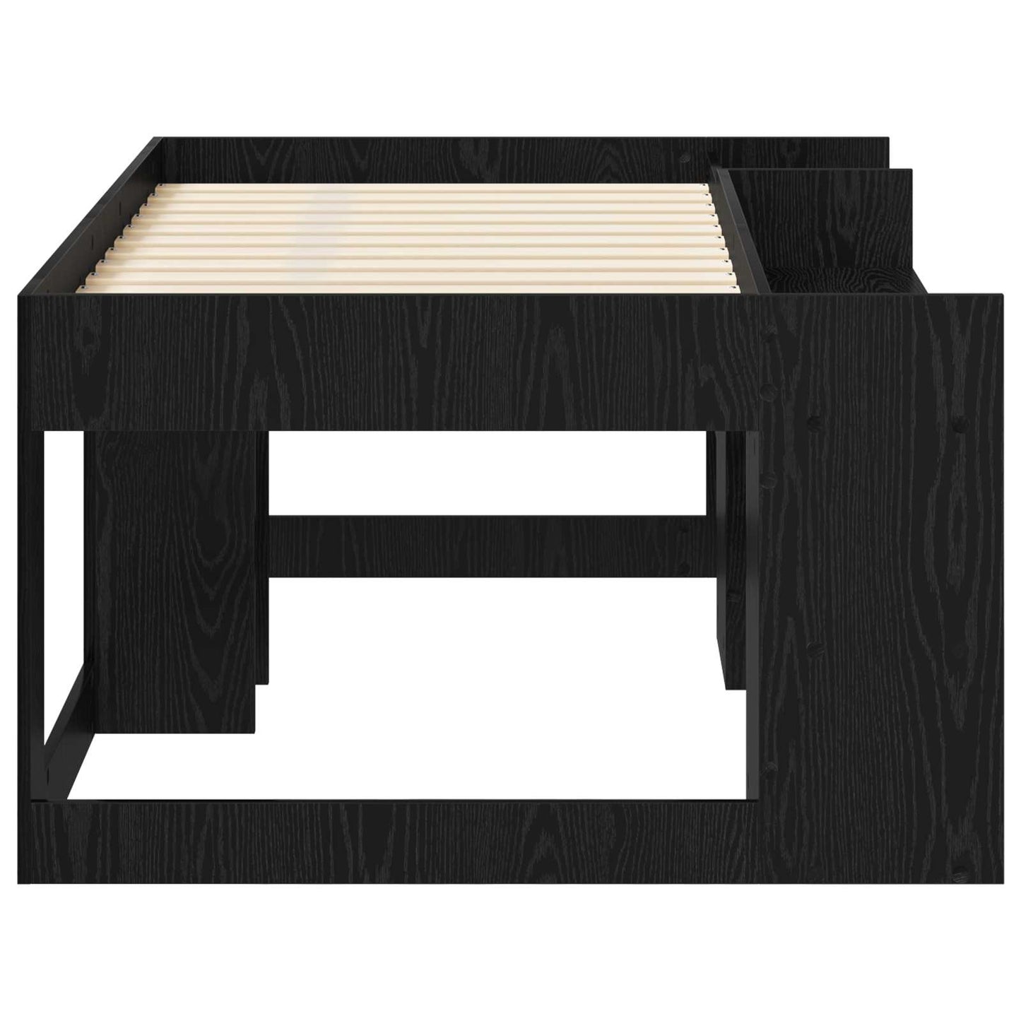Kids'Bed Frame with Storage Black Oak 80 x 160 cm