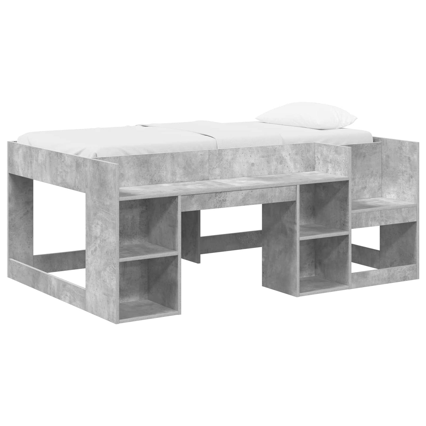 Kids'Bed Frame with Storage Concrete Grey 80 x 160 cm