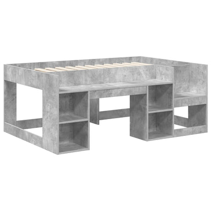 Kids'Bed Frame with Storage Concrete Grey 80 x 160 cm