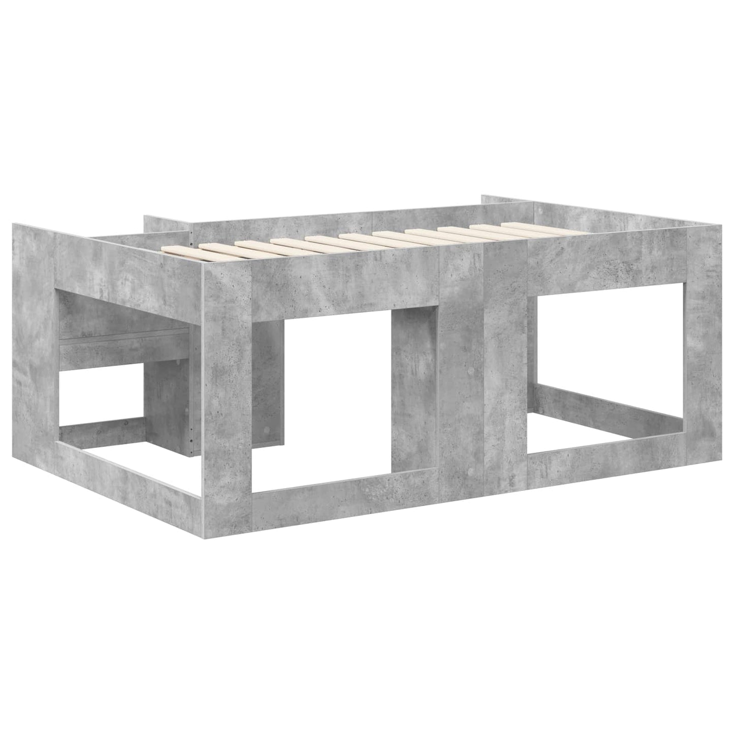 Kids'Bed Frame with Storage Concrete Grey 80 x 160 cm