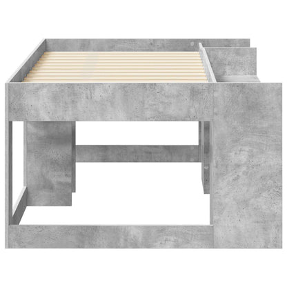 Kids'Bed Frame with Storage Concrete Grey 80 x 160 cm