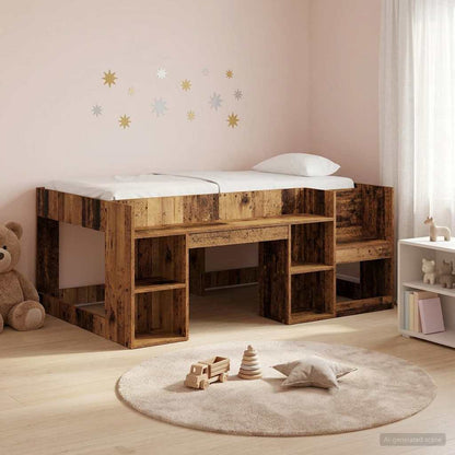 Kids'Bed Frame with Storage Old Wood 80 x 160 cm