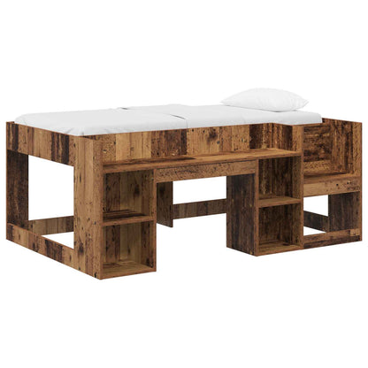 Kids'Bed Frame with Storage Old Wood 80 x 160 cm