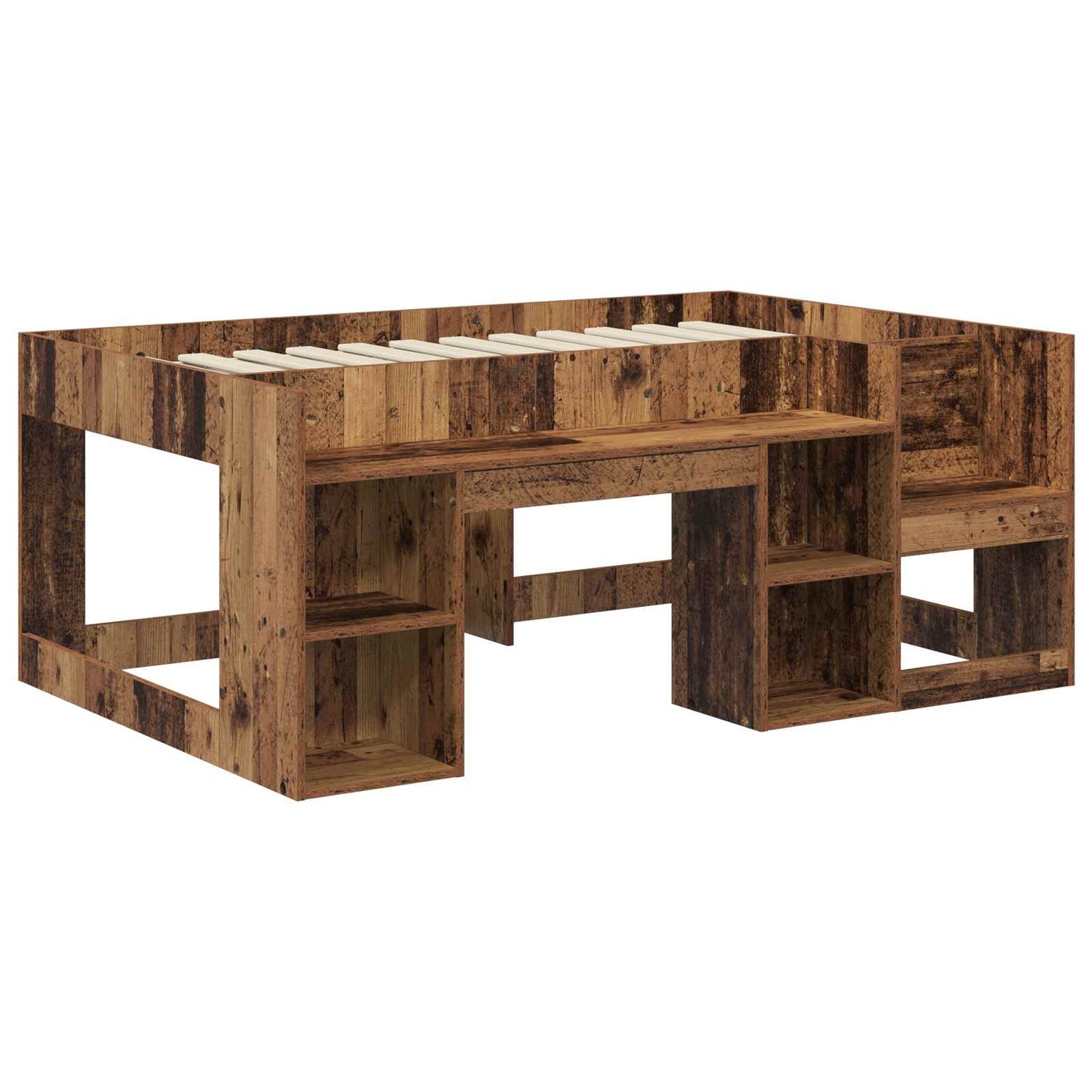 Kids'Bed Frame with Storage Old Wood 80 x 160 cm
