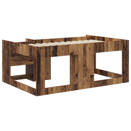Kids'Bed Frame with Storage Old Wood 80 x 160 cm