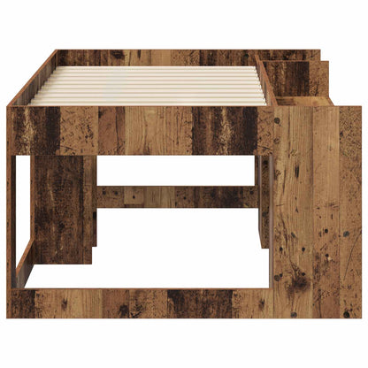 Kids'Bed Frame with Storage Old Wood 80 x 160 cm