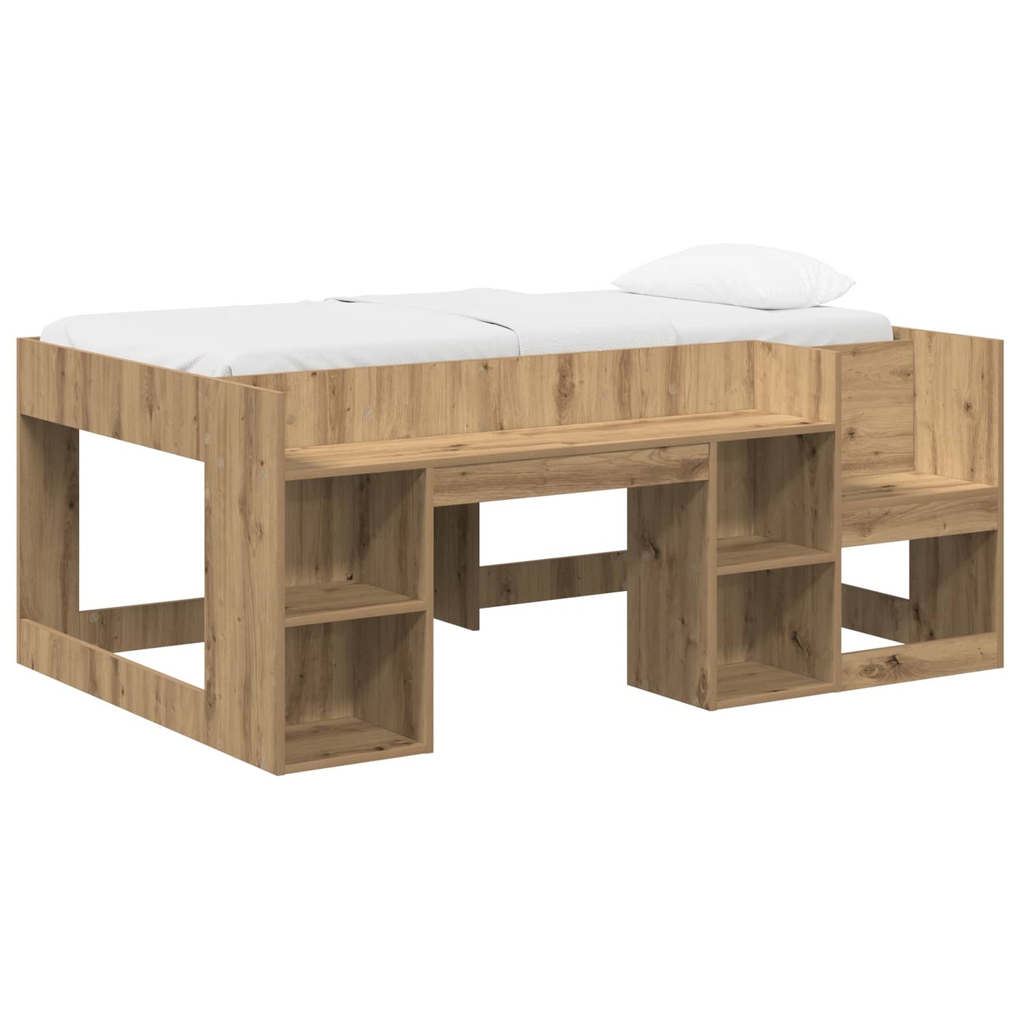Kids'Bed Frame with Storage Artisan Oak 80 x 160 cm