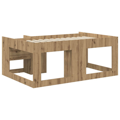 Kids'Bed Frame with Storage Artisan Oak 80 x 160 cm