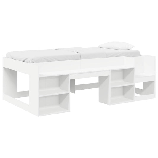 Kids'Bed Frame with Storage White 90 x 190 cm Engineered Wood