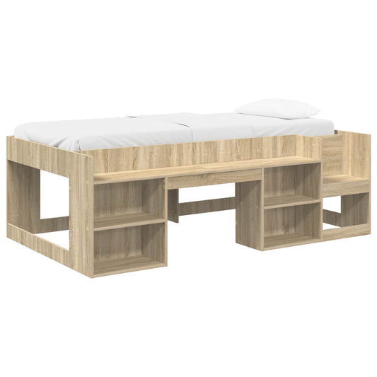 Kids'Bed Frame with Storage Sonoma Oak 90 x 190 cm