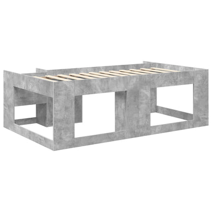 Kids'Bed Frame with Storage Concrete Grey 90 x 190 cm
