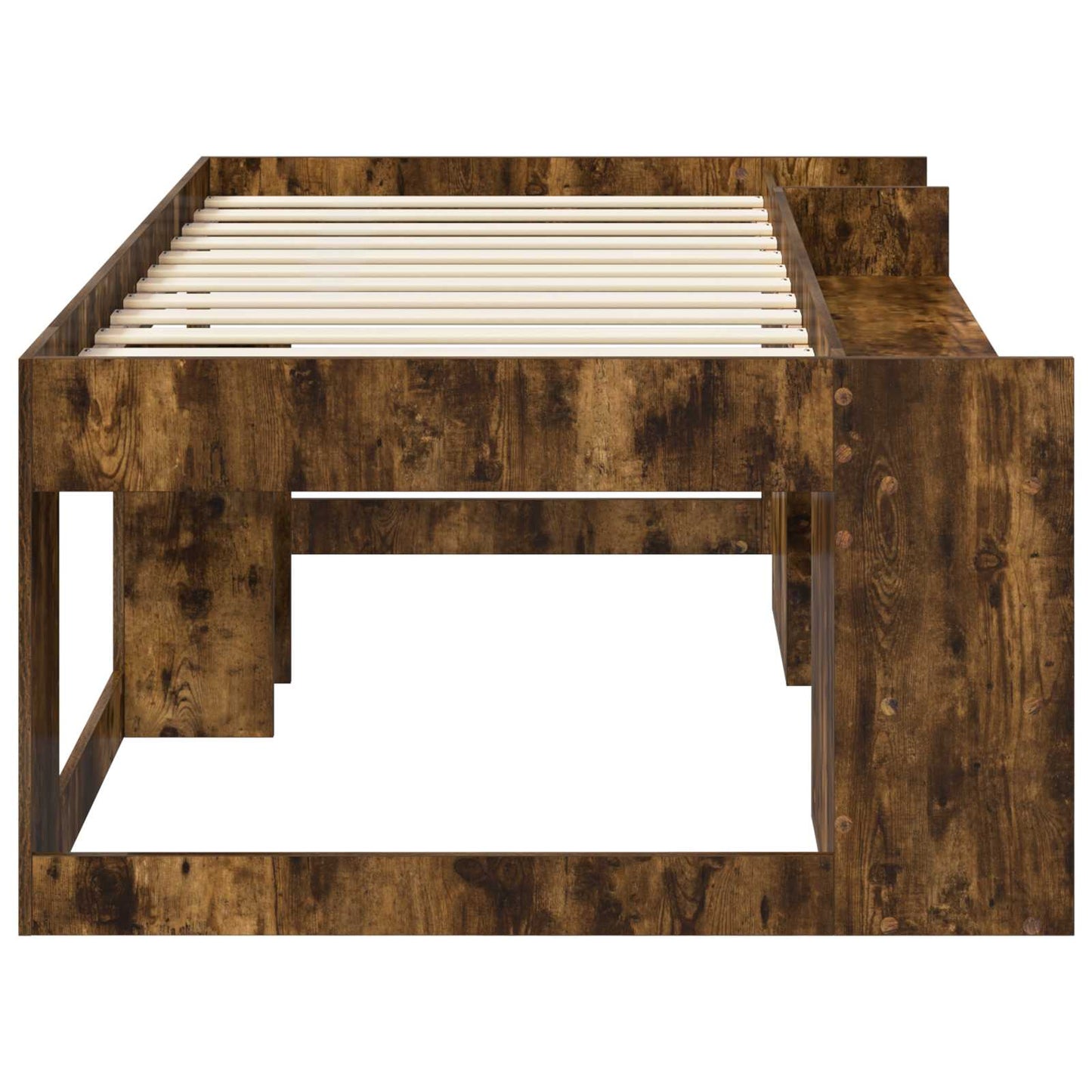 Kids'Bed Frame with Storage Smoked Oak 90 x 190 cm