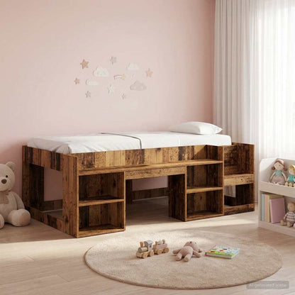 Kids'Bed Frame with Storage Old Wood 90 x 190 cm
