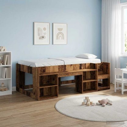 Kids'Bed Frame with Storage Old Wood 90 x 190 cm