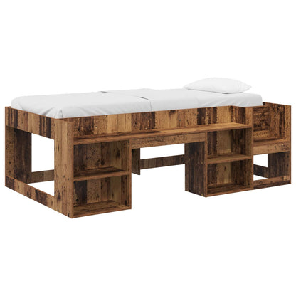 Kids'Bed Frame with Storage Old Wood 90 x 190 cm