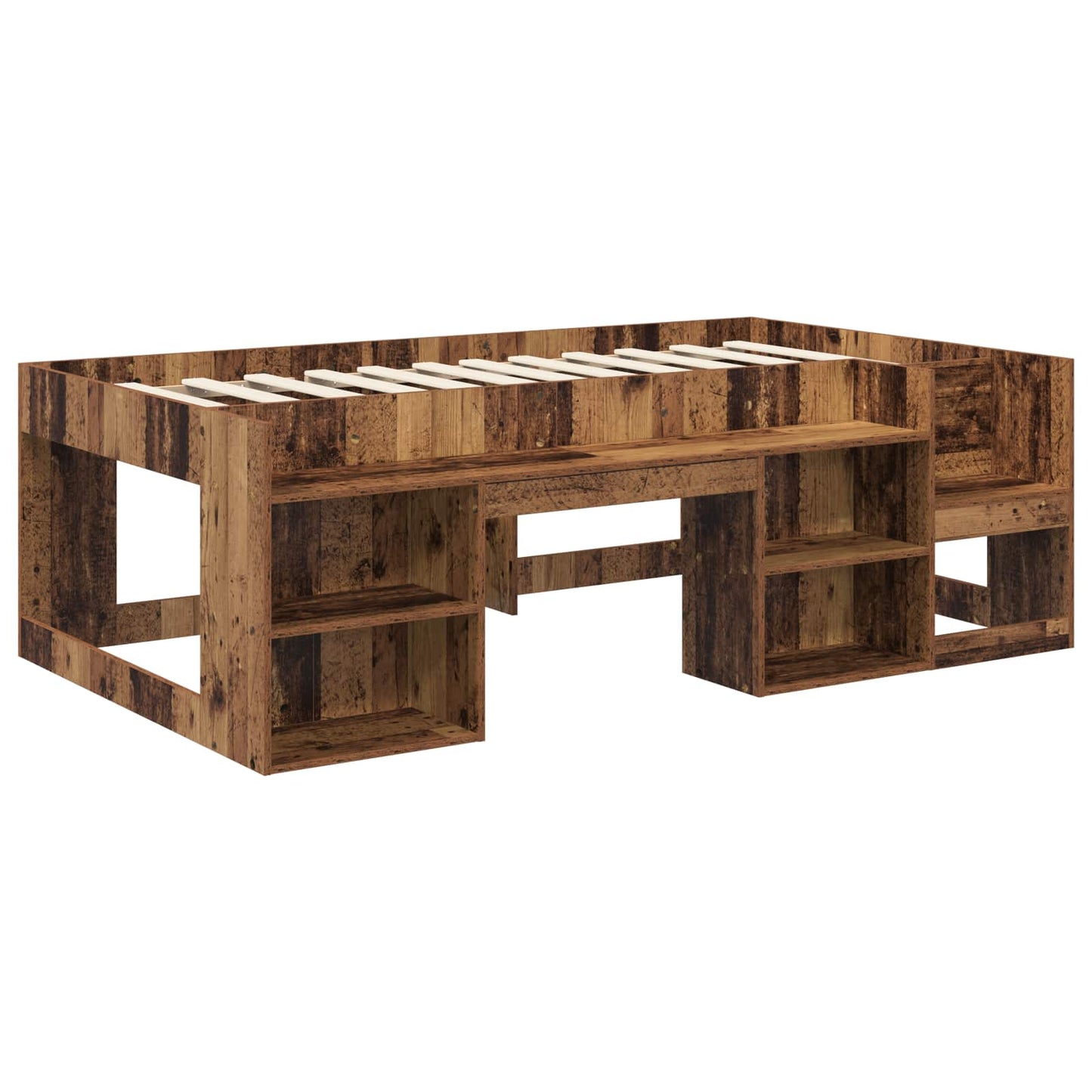 Kids'Bed Frame with Storage Old Wood 90 x 190 cm