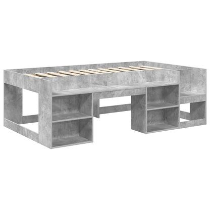Kids'Bed Frame with Storage Concrete Grey 75 x 190 cm