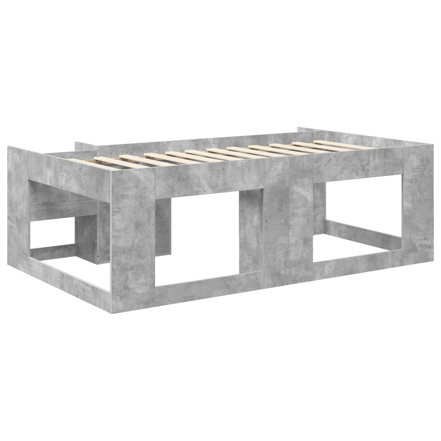 Kids'Bed Frame with Storage Concrete Grey 75 x 190 cm