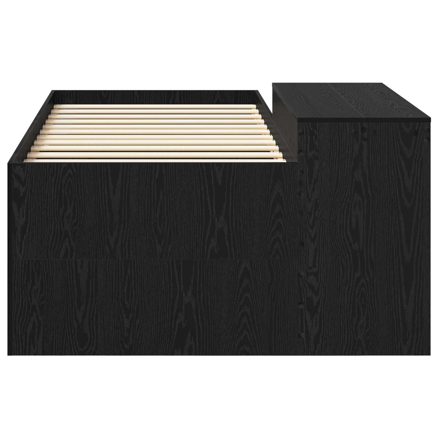 Kids'High Bed Frame with Desk Black 80 x 200 cm