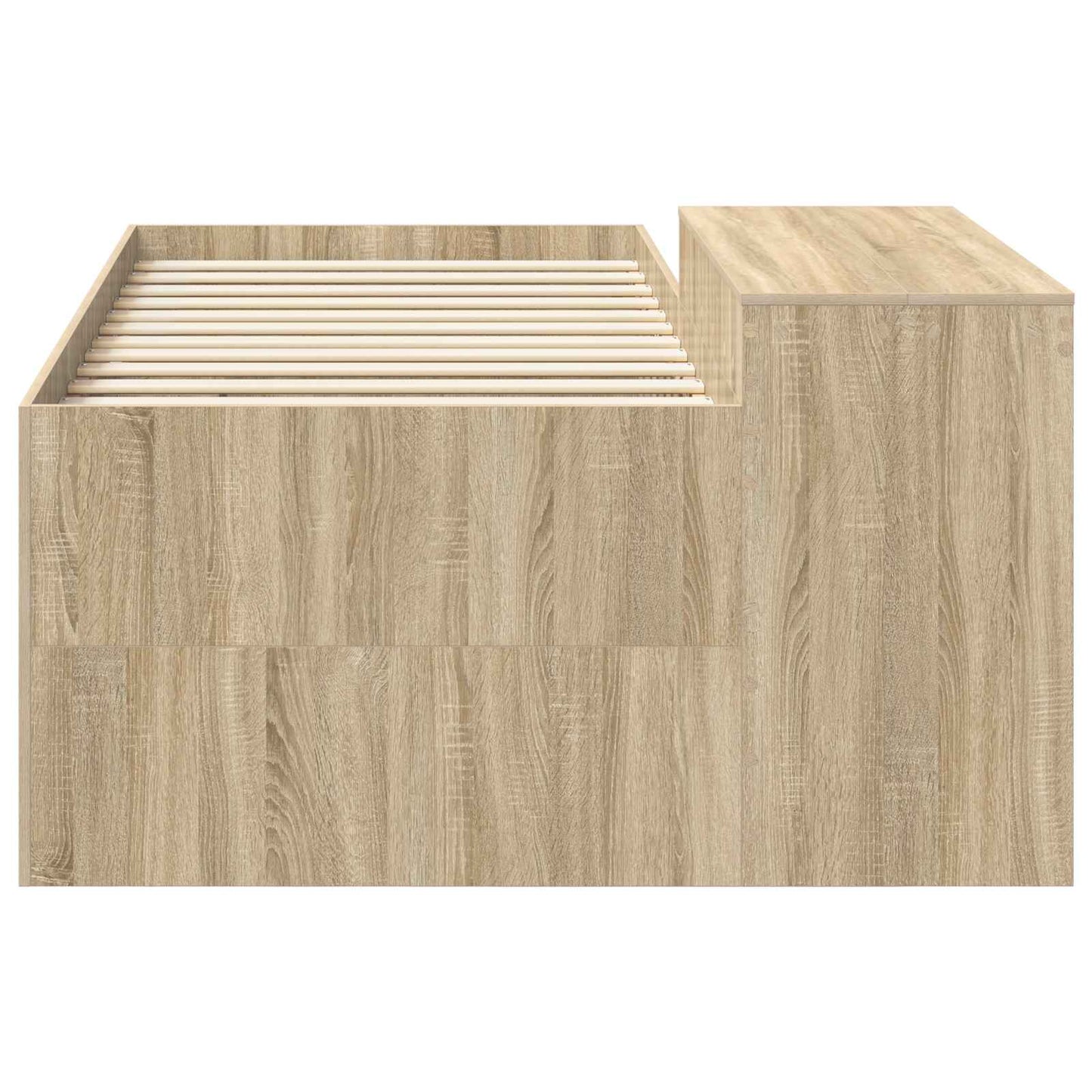 Kids'High Bed Frame with Desk Sonoma Oak 80 x 200 cm