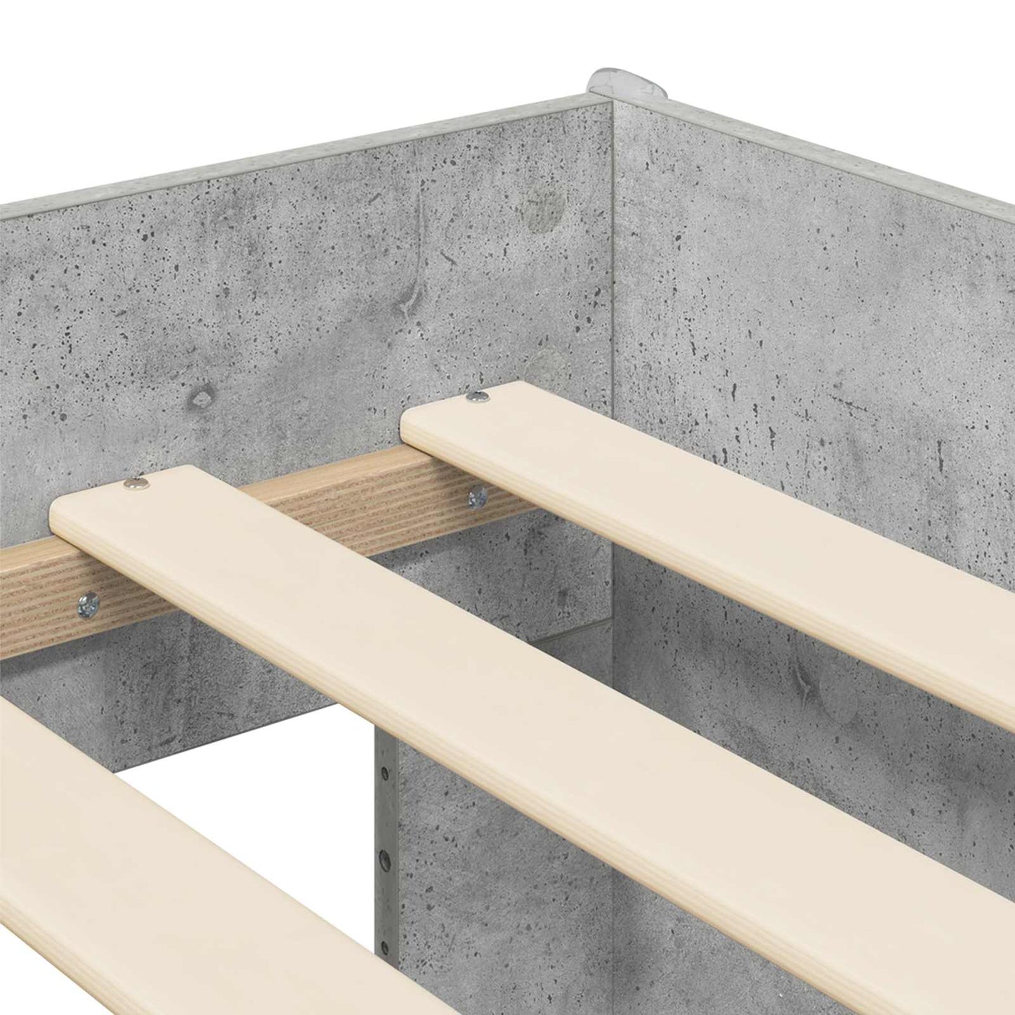 Kids'High Bed Frame with Desk Concrete Grey 80 x 200 cm