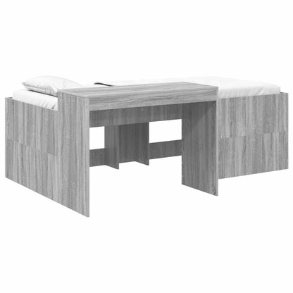 Kids'High Bed Frame with Desk Grey Sonoma 80 x 200 cm