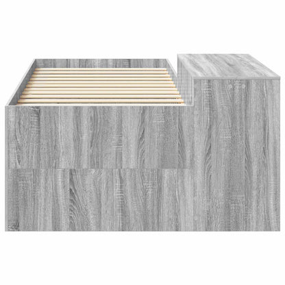 Kids'High Bed Frame with Desk Grey Sonoma 80 x 200 cm