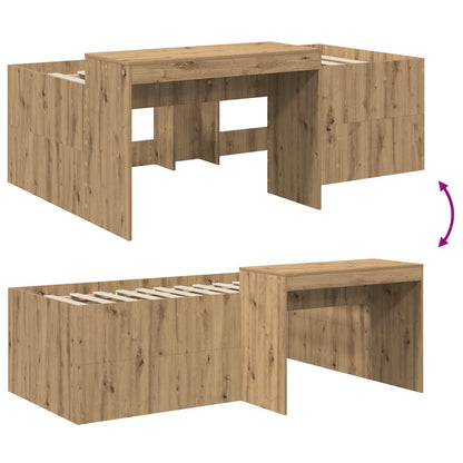 Kids'High Bed Frame with Desk Artisan Oak 80 x 200 cm