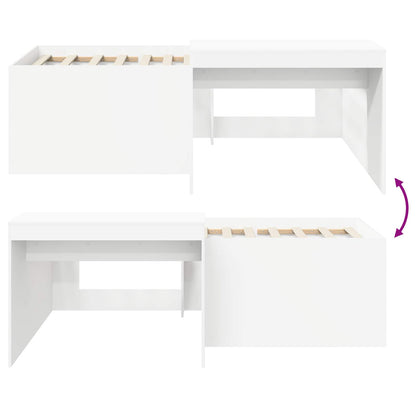 Kids'High Bed Frame with Desk White 90 x 200 cm