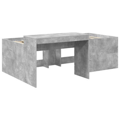 Kids'High Bed Frame with Desk Concrete Grey 90 x 200 cm