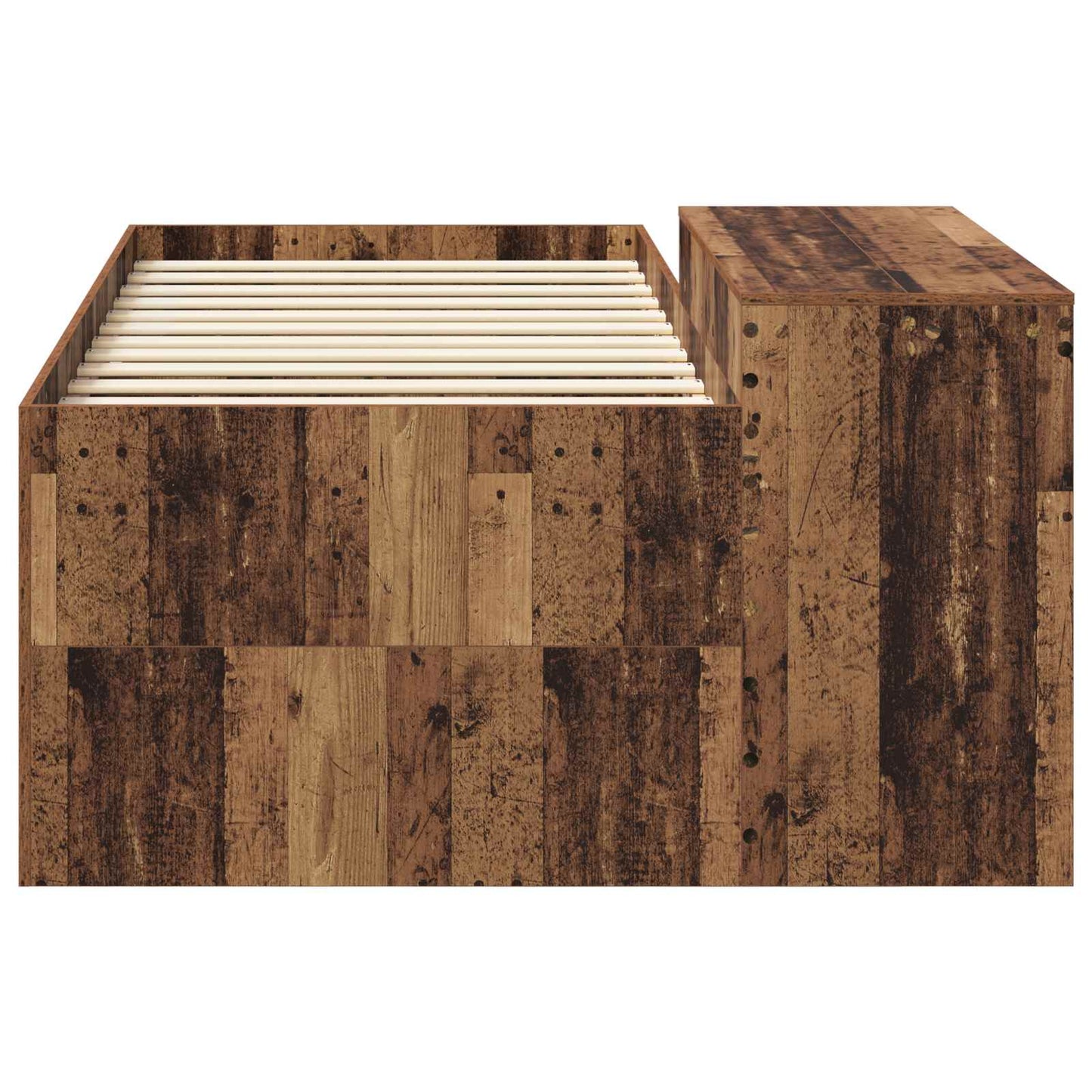 Kids'High Bed Frame with Desk Old wood 90 x 200 cm
